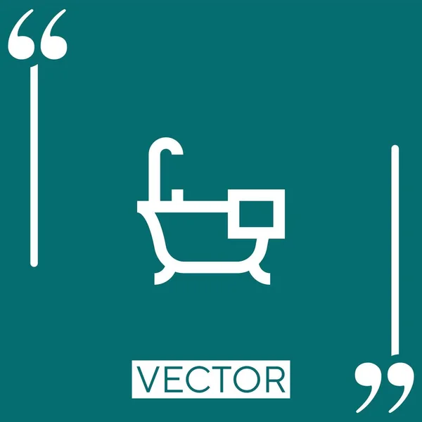 Cuarto Baño Icono Vectorial Icono Lineal Línea Carrera Editable — Vector de stock