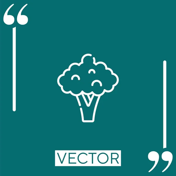 Brokkoli Vektorsymbol Lineares Symbol Editierbare Strichlinie — Stockvektor