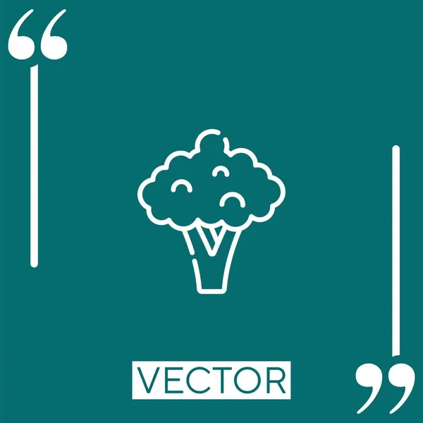 Ícone Vetorial Brócolis Ícone Linear Linha Curso Editável — Vetor de Stock