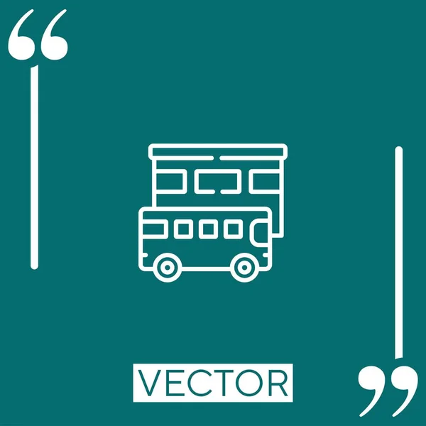 Bus Station Vector Icon Icono Lineal Línea Carrera Editable — Vector de stock