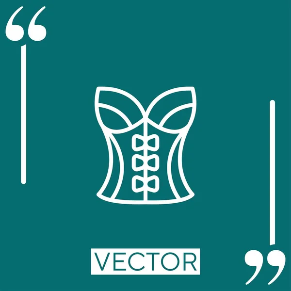 Corset Vector Icon Icono Lineal Línea Carrera Editable — Vector de stock