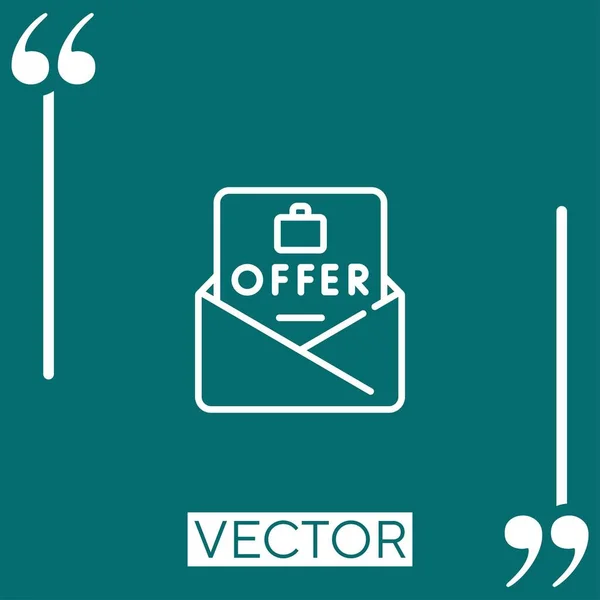 Ícone Vetor Mail Ícone Linear Linha Curso Editável — Vetor de Stock