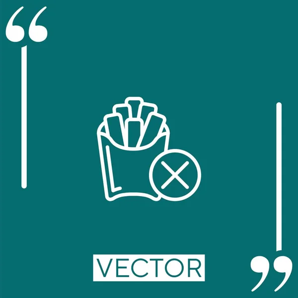 Francês Ícone Vetor Batatas Fritas Ícone Linear Linha Curso Editável — Vetor de Stock