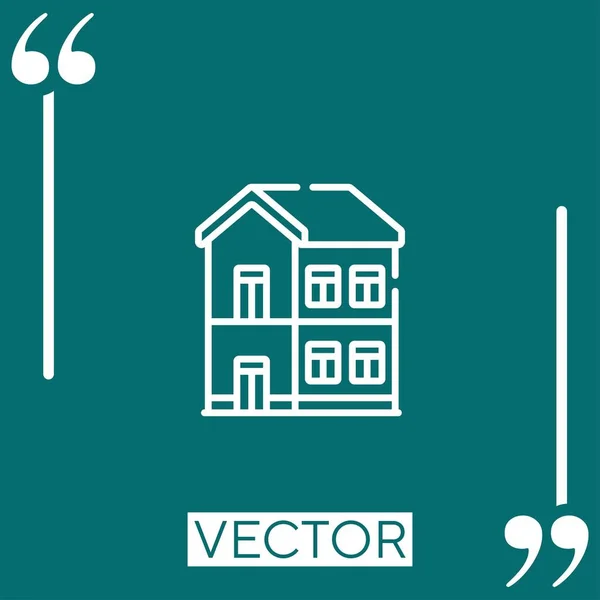 Icono Del Vector Casa Icono Lineal Línea Carrera Editable — Vector de stock