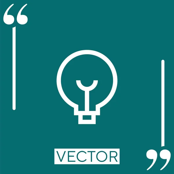 Ícone Vetor Lâmpada Ícone Linear Linha Curso Editável — Vetor de Stock