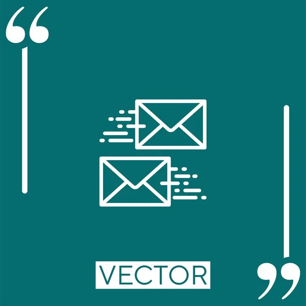 Значок Вектора Сообщений Линейная Икона Редактируемая Линия Хода — стоковый вектор