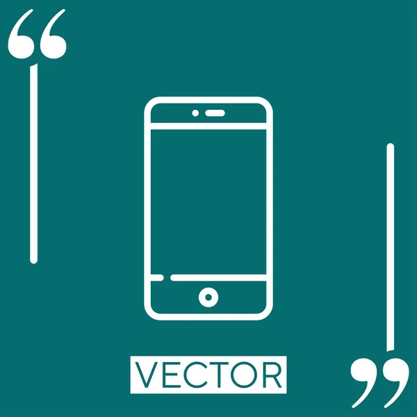 Ícone Vetor Telefone Móvel Ícone Linear Linha Curso Editável — Vetor de Stock