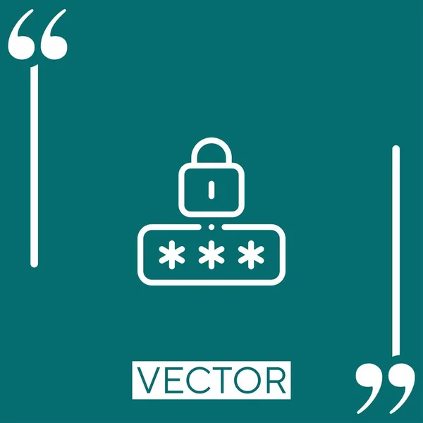Pin Code Vector Icon Linear Icon Editable Stroke Line — Stock Vector