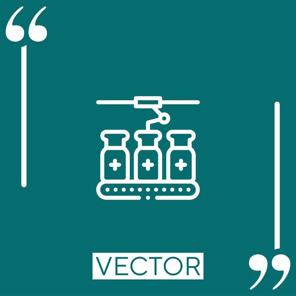 Icono Del Vector Producción Icono Lineal Línea Carrera Editable — Vector de stock