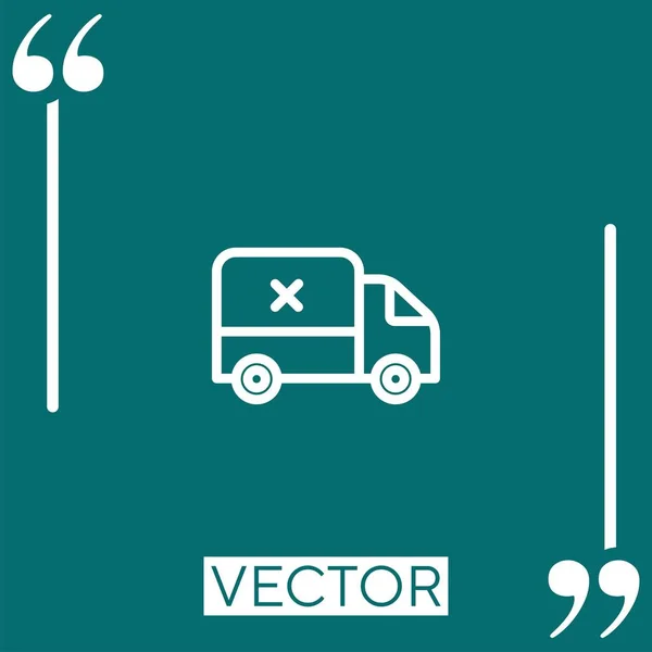 Versand Lkw Vektor Symbol Lineares Symbol Editierbare Strichlinie — Stockvektor