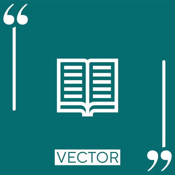 Libro Vector Icono Icono Lineal Línea Carrera Editable — Archivo Imágenes Vectoriales