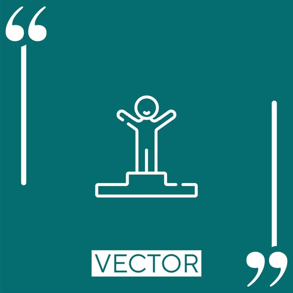 Icono Del Vector Candidato Icono Lineal Línea Carrera Editable — Vector de stock