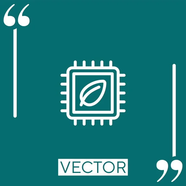 Ícone Vetorial Cpu Ícone Linear Linha Curso Editável — Vetor de Stock