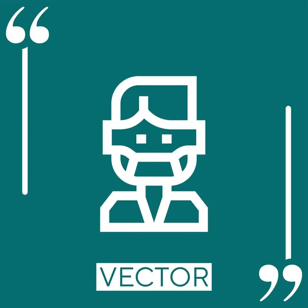 Dentista Vector Icono Icono Lineal Línea Carrera Editable — Vector de stock