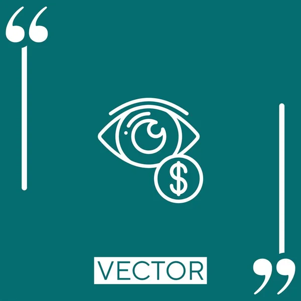 Icono Del Vector Ocular Icono Lineal Línea Carrera Editable — Vector de stock