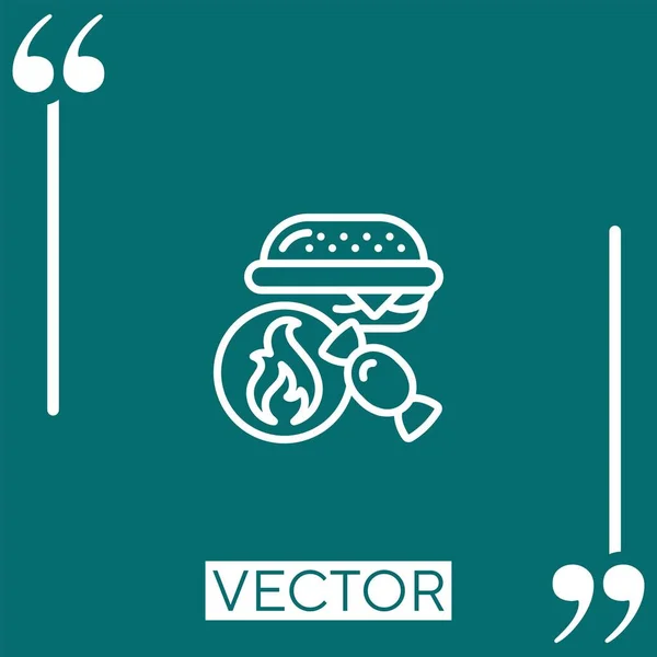 Ícone Vetor Fast Food Ícone Linear Linha Curso Editável — Vetor de Stock