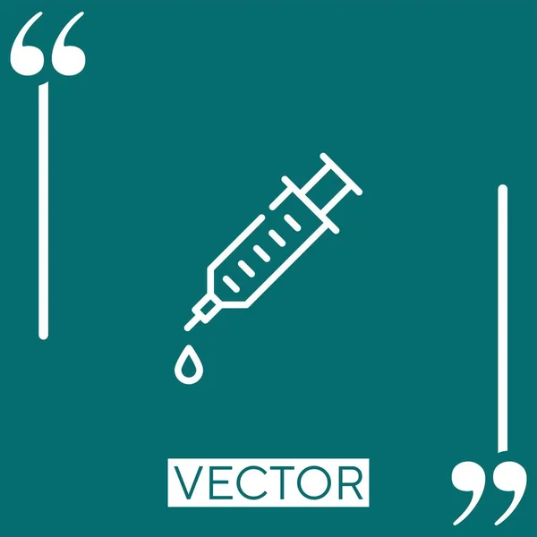 Icône Vectorielle Injection Icône Linéaire Ligne Course Modifiable — Image vectorielle