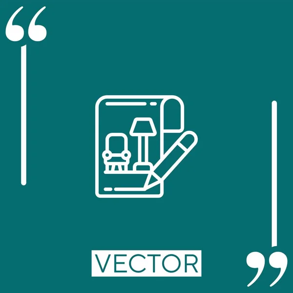 Иконка Вектора Интерьера Редактируемая Линия Хода — стоковый вектор