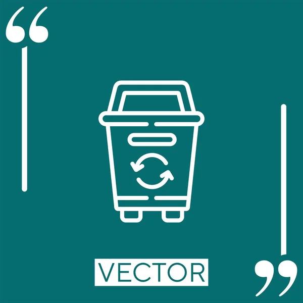 Rezcle Bin Vector Icon Linear Icon Редактируемая Линия Хода — стоковый вектор