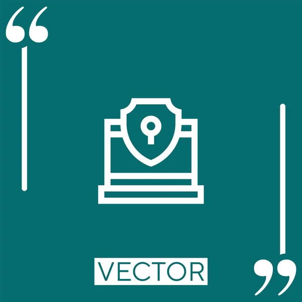 Icono Vector Seguridad Icono Lineal Línea Carrera Editable — Archivo Imágenes Vectoriales