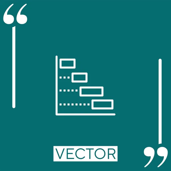 Icône Vectorielle Flux Travail Icône Linéaire Ligne Course Modifiable — Image vectorielle