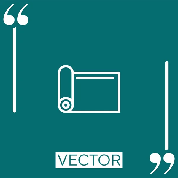Yogamatte Vektorsymbol Lineares Symbol Editierbare Strichlinie — Stockvektor
