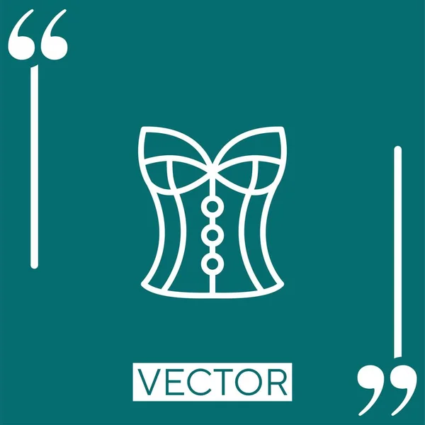 Corset Vector Icon Ícone Linear Linha Curso Editável — Vetor de Stock