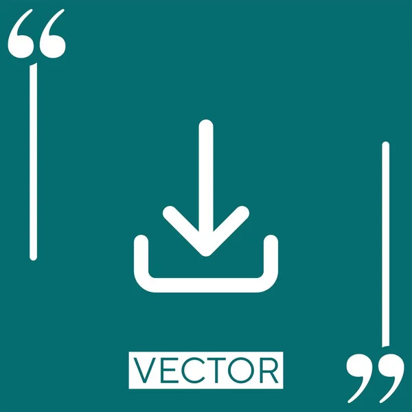 Abajo Icono Flecha Vector Icono Lineal Línea Carrera Editable — Archivo Imágenes Vectoriales