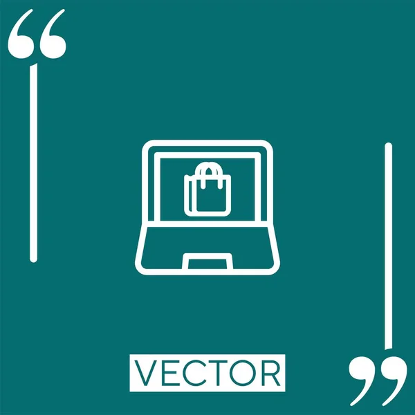 Icono Vector Tienda Online Icono Lineal Línea Carrera Editable — Vector de stock