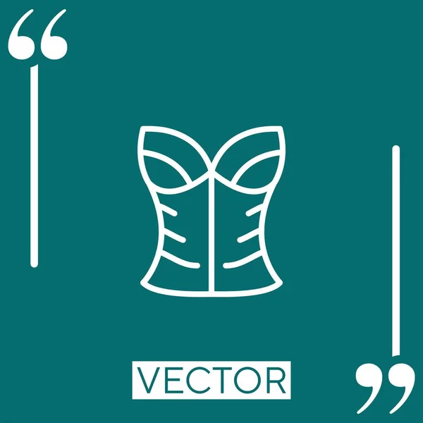 Corset Vector Icon Ícone Linear Linha Curso Editável — Vetor de Stock