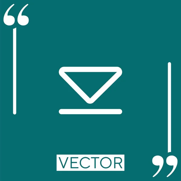 Flèche Vers Bas Icône Vectorielle Icône Linéaire Ligne Course Modifiable — Image vectorielle