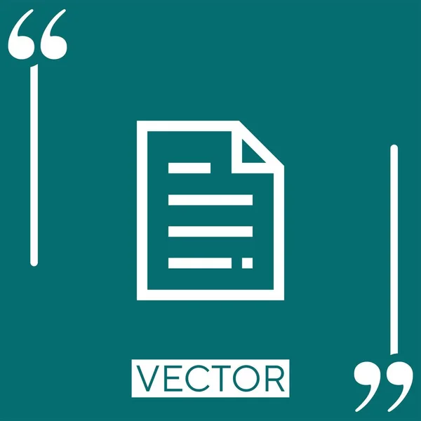 File Vector Icon Linear Icon Editable Stroke Line — Stock Vector