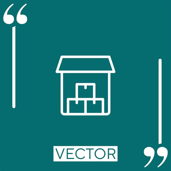 Ícone Vetor Cabana Ícone Linear Linha Curso Editável — Vetor de Stock