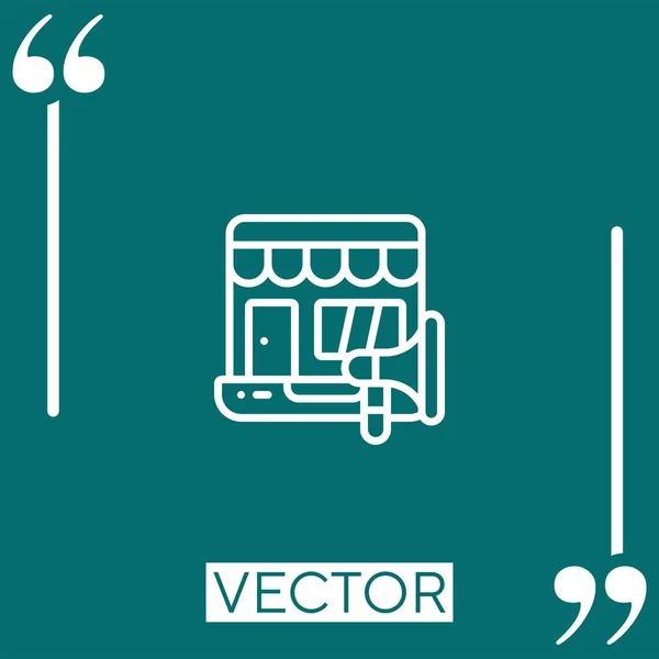Laptop Vector Icon Linear Icon Editable Stroke Line — Stock Vector