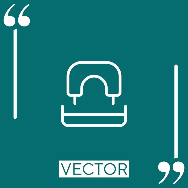 Trou Perforateur Icône Vectorielle Icône Linéaire Ligne Course Modifiable — Image vectorielle
