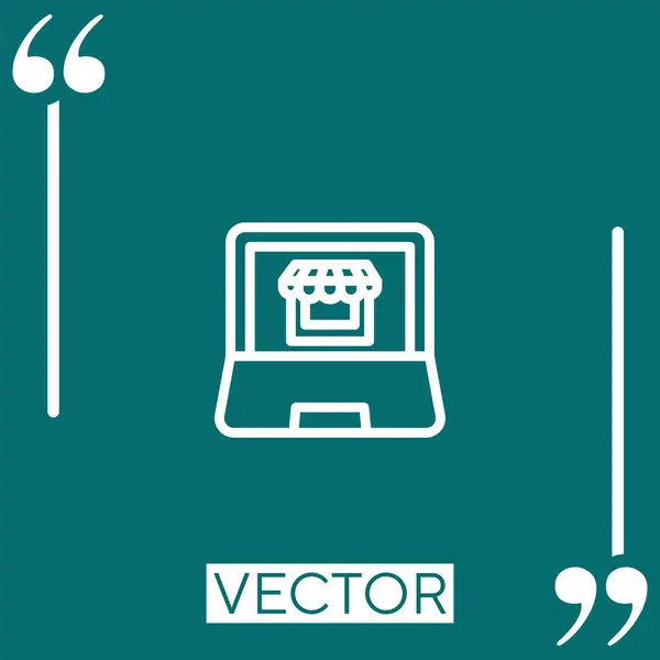 Icono Vector Tienda Online Icono Lineal Línea Carrera Editable — Archivo Imágenes Vectoriales