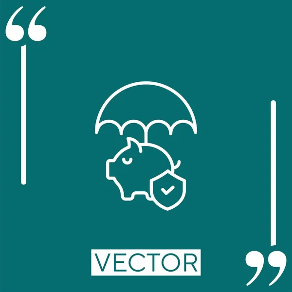 Icono Del Vector Ahorro Icono Lineal Línea Carrera Editable — Archivo Imágenes Vectoriales