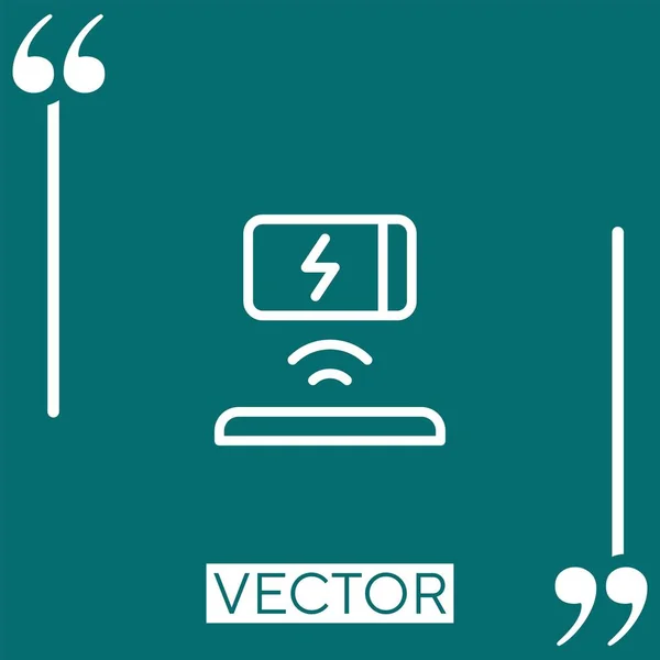 Ladestatus Vektor Symbol Lineares Symbol Editierbare Strichlinie — Stockvektor