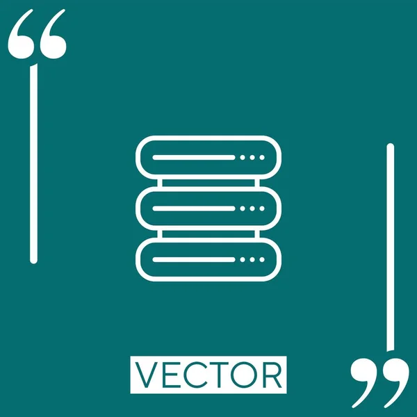 Ícone Vetor Servidor Ícone Linear Linha Curso Editável —  Vetores de Stock