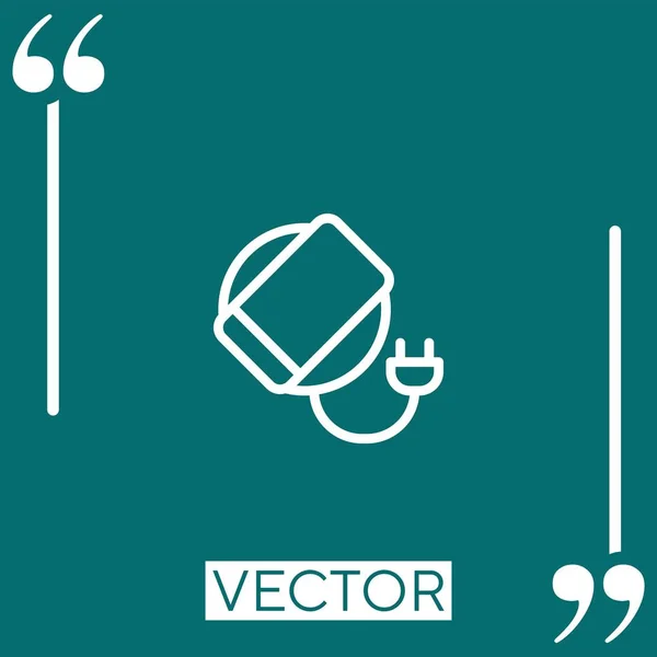 Ícone Vetor Carregamento Sem Fio Ícone Linear Linha Curso Editável — Vetor de Stock