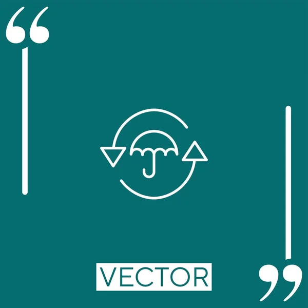 Seguro Icono Vector Icono Lineal Línea Carrera Editable — Archivo Imágenes Vectoriales