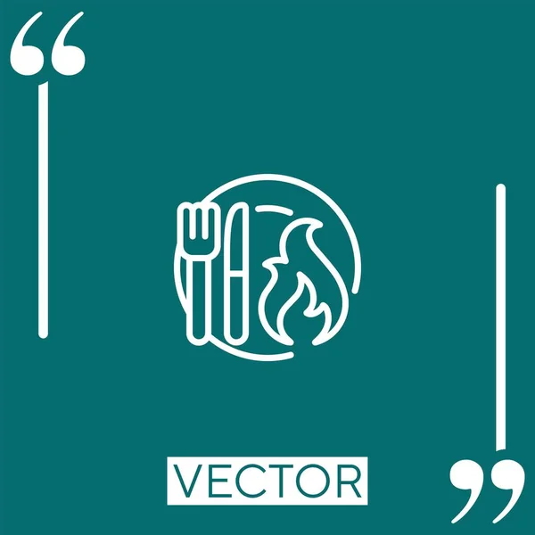 Ícone Vetor Refeição Ícone Linear Linha Curso Editável — Vetor de Stock