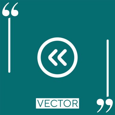 Sol ok vektör simgesi doğrusal simgesi. Düzenlenebilir vuruş çizgisi