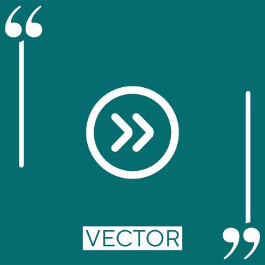 Sağ ok vektör simgesi doğrusal simgesi. Düzenlenebilir vuruş çizgisi