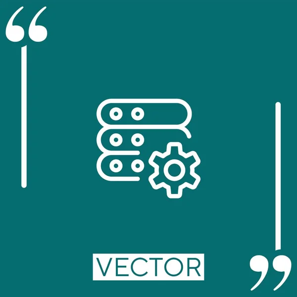 Ícone Vetor Configuração Ícone Linear Linha Curso Editável — Vetor de Stock