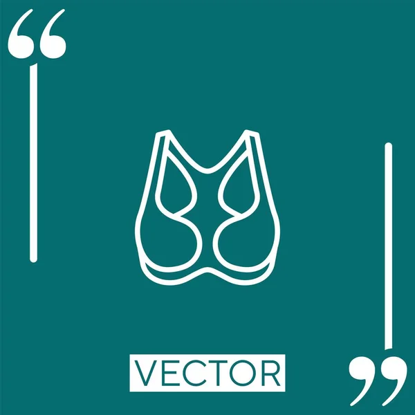 Brassiere Vektor Symbol Lineares Symbol Editierbare Strichlinie — Stockvektor