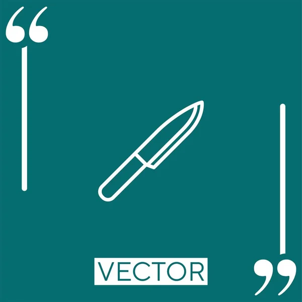 Ícone Vetor Faca Cozinha Ícone Linear Linha Curso Editável — Vetor de Stock