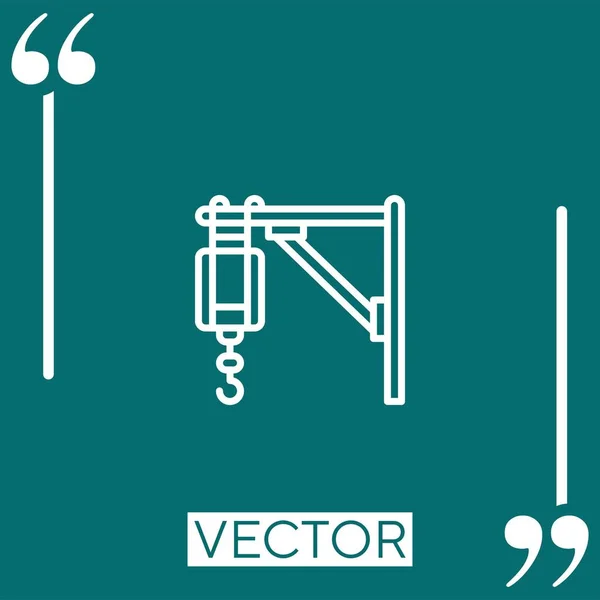 Ícone Vetor Guindaste Ícone Linear Linha Curso Editável — Vetor de Stock