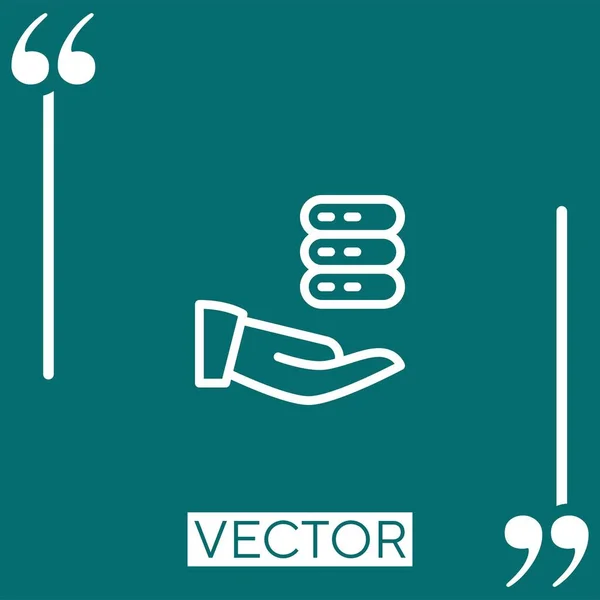Ícone Vetor Compartilhamento Dados Ícone Linear Linha Curso Editável — Vetor de Stock