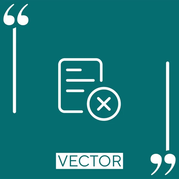 Remover Ícone Vetorial Ícone Linear Linha Curso Editável — Vetor de Stock